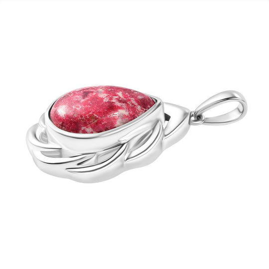 AA Norwegischer Thulit Anhänger, Silberfarben, ca. 12.28 ct