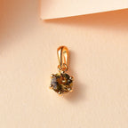 AA Natürlicher goldener Tansanit Anhänger 925 Silber 750 Gelbgold Vermeil ca. 0.58 ct