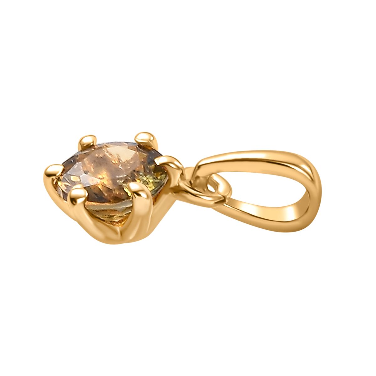 AA Natürlicher goldener Tansanit Anhänger 925 Silber 750 Gelbgold Vermeil ca. 0.58 ct