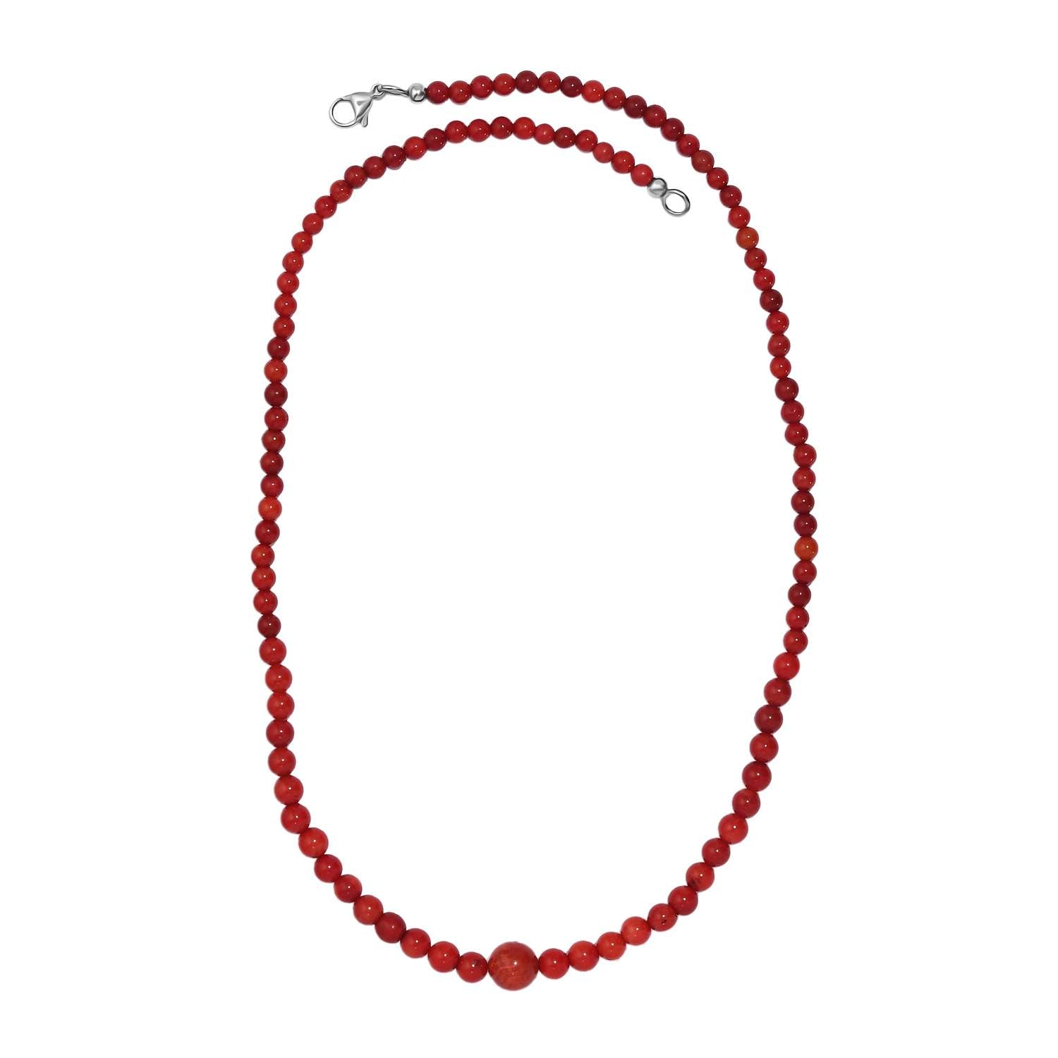 Schwamm Koralle Halskette ca. 50 cm Edelstahl platiniert ca. 88.88 ct