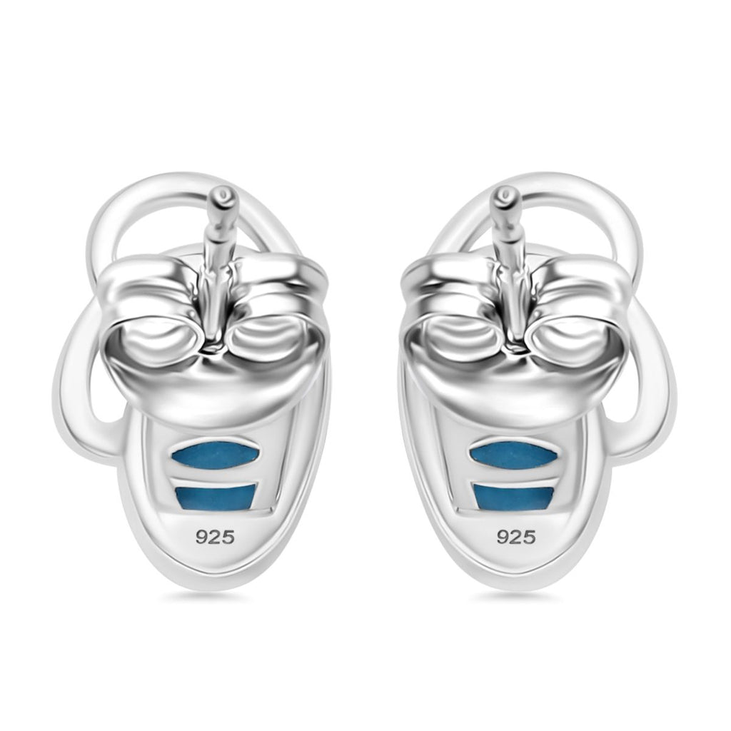 Amerikanische Natürliche Sleeping Beauty Türkis Ohrringe, 925 Silber rhodiniert ca. 0.93 ct
