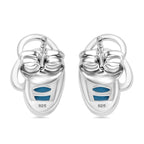 Amerikanische Natürliche Sleeping Beauty Türkis Ohrringe, 925 Silber rhodiniert ca. 0.93 ct