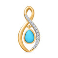 AA Amerikanischer natürlicher Sleeping Beauty Türkis und Zirkon Anhänger - 0,94 ct.