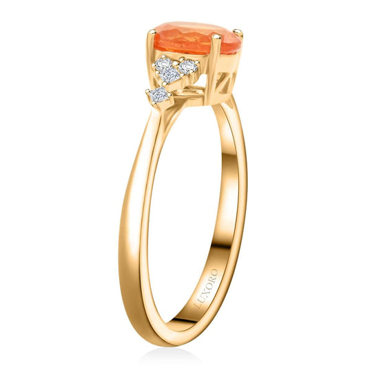 LUXORO zertifizierter und geprüfter AAA Fanta Granat und GH-I2 Diamant Ring in 417 Gold - 2,35 ct.