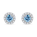 LUXURIANT DIAMOND - Lab Grown Blauer Diamant, Lab Grown Diamant SI-GH Ohrringe 925 Silber platiniert ca. 0.50 ct
