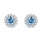 LUXURIANT DIAMOND - Lab Grown Blauer Diamant, Lab Grown Diamant SI-GH Ohrringe 925 Silber platiniert ca. 0.50 ct