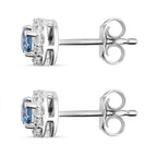 LUXURIANT DIAMOND - Lab Grown Blauer Diamant, Lab Grown Diamant SI-GH Ohrringe 925 Silber platiniert ca. 0.50 ct