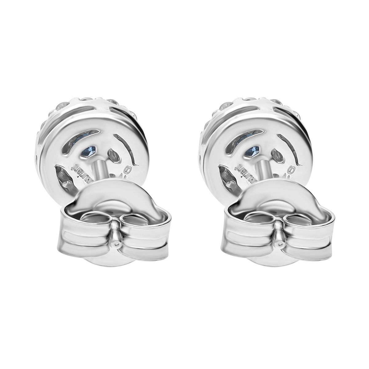 LUXURIANT DIAMOND - Lab Grown Blauer Diamant, Lab Grown Diamant SI-GH Ohrringe 925 Silber platiniert ca. 0.50 ct
