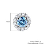 LUXURIANT DIAMOND - Lab Grown Blauer Diamant, Lab Grown Diamant SI-GH Ohrringe 925 Silber platiniert ca. 0.50 ct