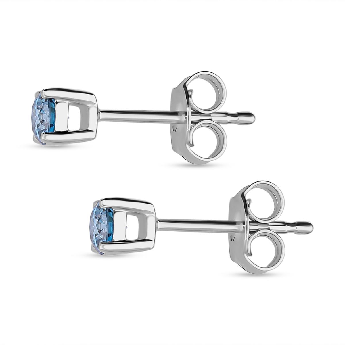 LUXURIANT DIAMOND - SI Lab Grown Blauer Diamant Ohrringe 925 Silber platiniert ca. 0.50 ct