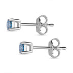 LUXURIANT DIAMOND - SI Lab Grown Blauer Diamant Ohrringe 925 Silber platiniert ca. 0.50 ct