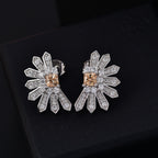 J Francis gefertigt mit SWAROVSKI - Gelber Zirkonia, Zirkonia Ohrringe 925 Silber rhodiniert