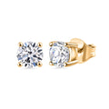 LUXURIANT VS-GH Labor Diamant Solitär Ohrringe, 925 Silber Gelbgold Vermeil - 0,33 ct.