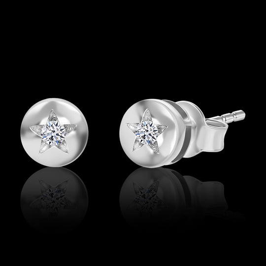 LUXURIANT DIAMOND - Lab Grown Diamant SI-GH Ohrringe 925 Silber platiniert ca. 0.15 ct
