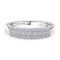 Luxuriant Diamond Lab Grown Diamant SI-GH Ring 925 Silber platiniert (Größe 17.00) ca. 0,50 ct