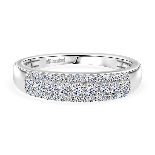 Luxuriant Diamond - Lab Grown Diamant SI-GH Ring 925 Silber platiniert (Größe 20.00) ca. 0.50 ct