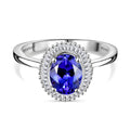 RHAPSODY AAAA Tansanit, Weißer Diamant Ring 950 Platin (Größe 21.00) ca. 2.22 ct