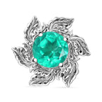 Smaragd-Quarz Triplette Anhänger 925 Silber rhodiniert ca. 2.14 ct