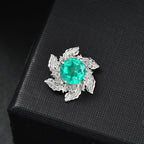 Smaragd-Quarz Triplette Anhänger 925 Silber rhodiniert ca. 2.14 ct