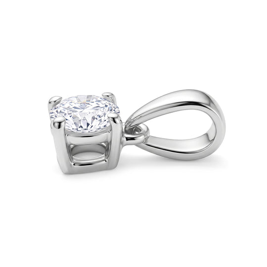 Moissanit Solitär Anhänger, 925 Silber rhodiniert - 0,22 ct.