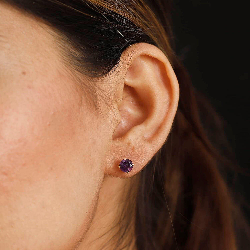AAA Marokkanischer Amethyst Ohrringe 417 Gold ca. 1,60 ct.