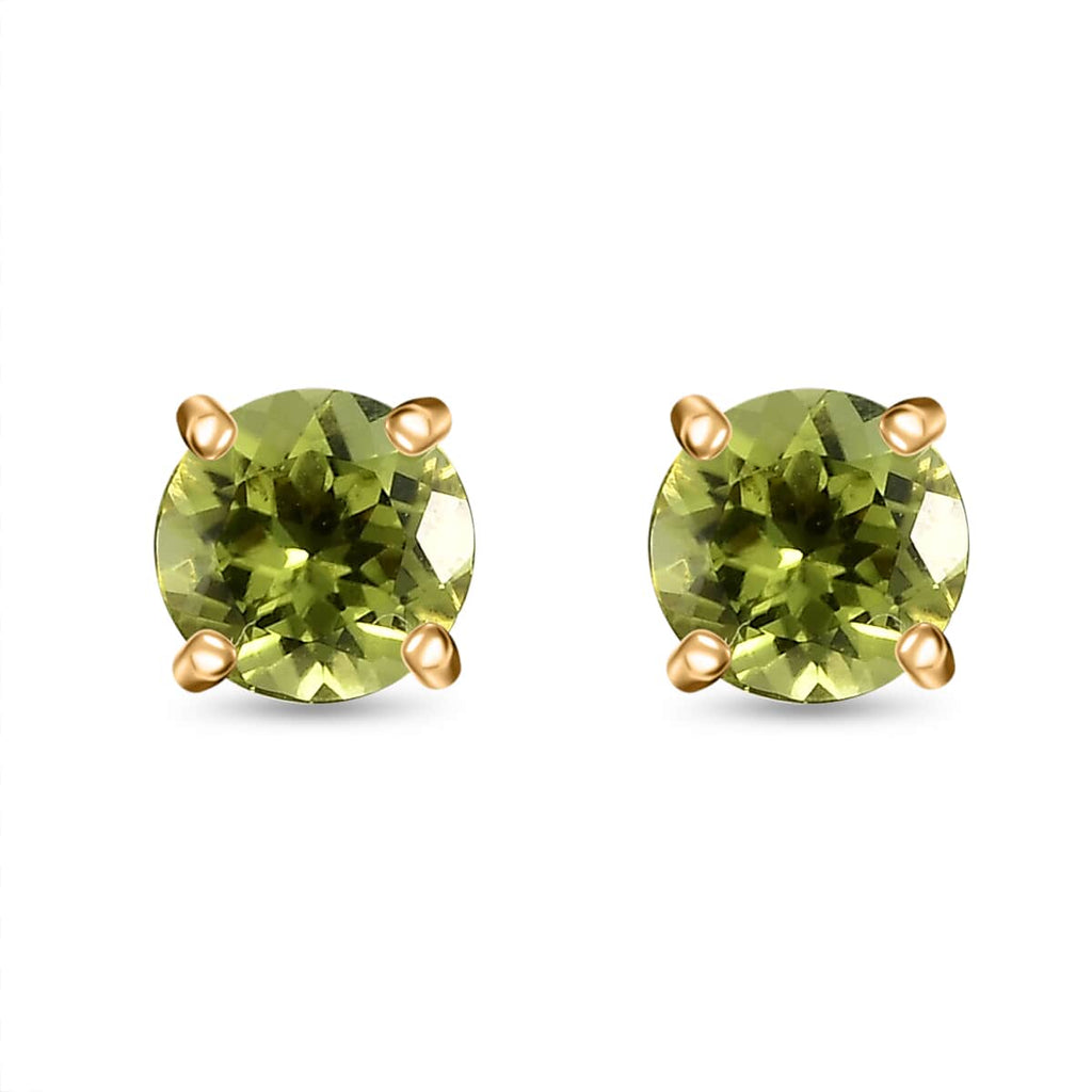 AAA Peridot Ohrringe 417 Gold ca. 1,60 ct.