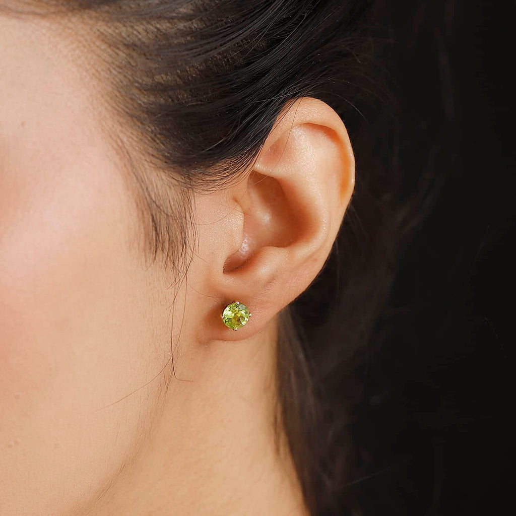 AAA Peridot Ohrringe 417 Gold ca. 1,60 ct.
