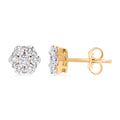 LUXURIANT SI Labor Diamant Ohrringe, 925 Silber Gelbgold Vermeil - 0,51 ct.