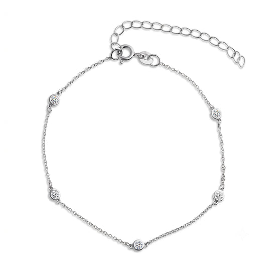 LUXURIANT DIMAOND -Lab Grown Diamant SI-GH Armband ca. 18 cm + 5 cm Extender, 925 Silber platiniert ca. 0.25 ct