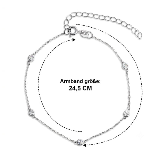 LUXURIANT DIMAOND -Lab Grown Diamant SI-GH Armband ca. 18 cm + 5 cm Extender, 925 Silber platiniert ca. 0.25 ct