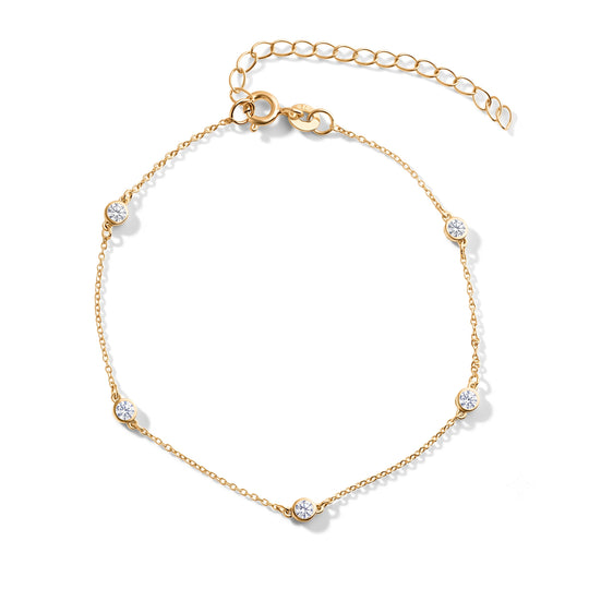 LUXURIANT DIMAOND -Lab Grown Diamant SI-GH Armband ca. 18 cm + 5 cm Extender, 925 Silber platiniert ca. 0.25 ct