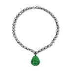 Grüne Jade, Terahertz Halskette ca. 50 cm 925 Silber rhodiniert ca. 315.00 ct