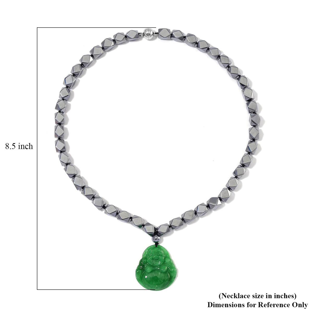 Grüne Jade, Terahertz Halskette ca. 50 cm 925 Silber rhodiniert ca. 315.00 ct