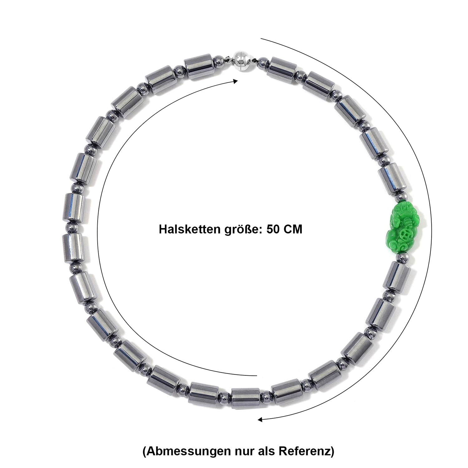 Grüne Jade, Terahertz Halskette ca. 50 cm 925 Silber rhodiniert ca. 340.00 ct