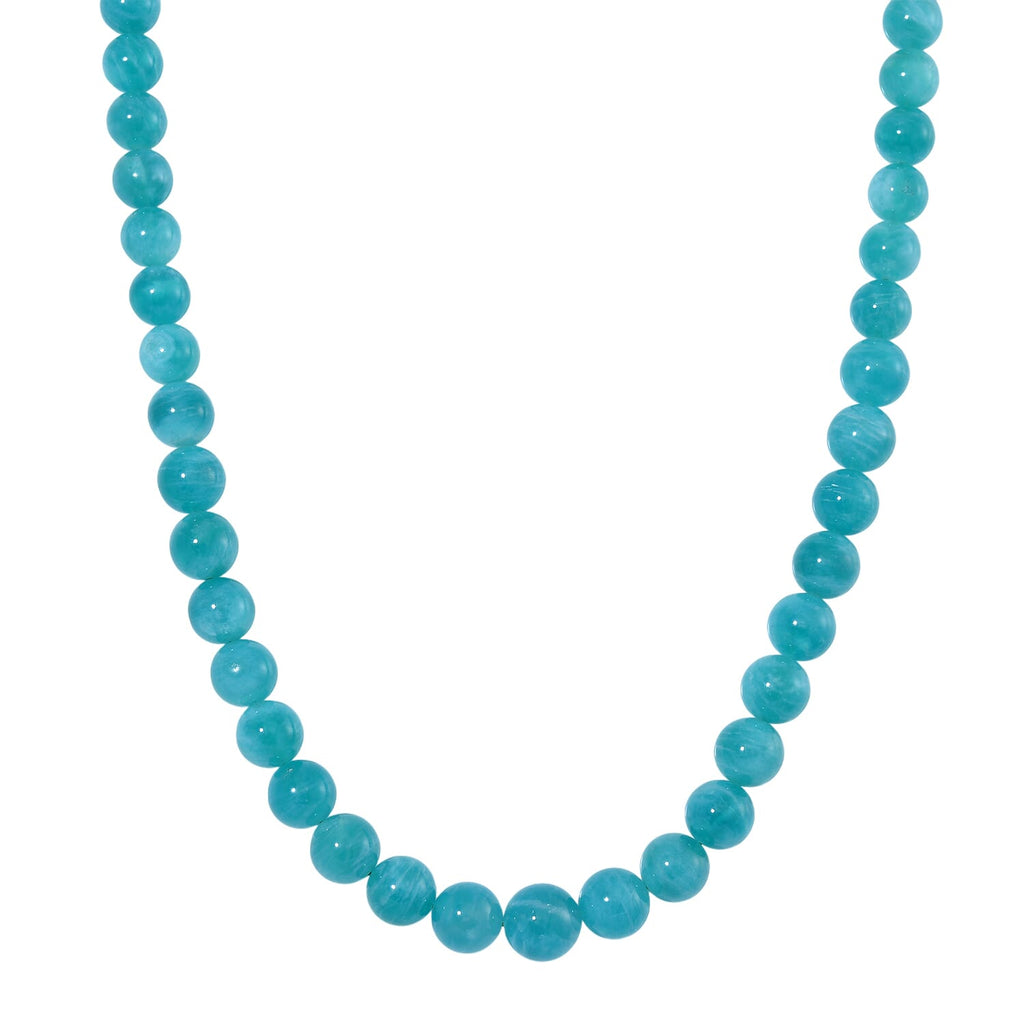 AAA Amazonit Halskette ca. 50 cm 925 Silber rhodiniert ca. 475.00 ct