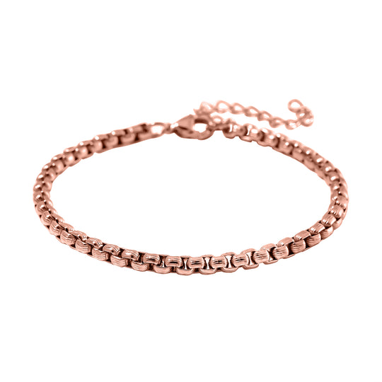 Venezianer Box Armband, Reiner Edelstahl ca. 19 cm + 5 cm Extender, ca. 7,60g