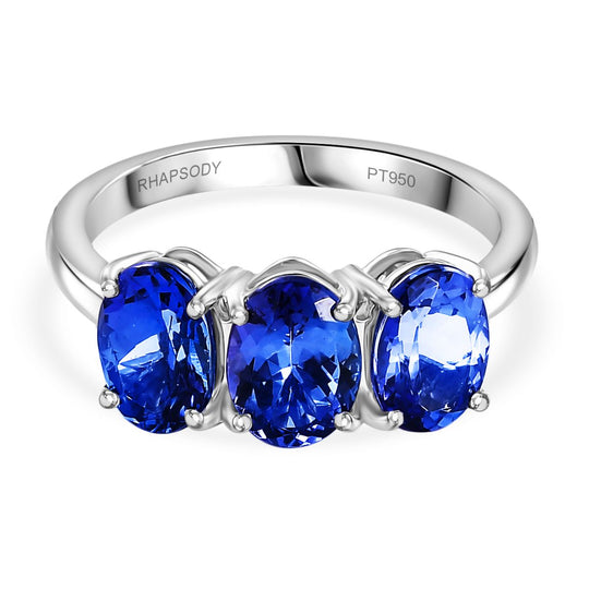 Rhapsody AAAA Tansanit Ring 950 Platin (Größe 21.00) ca. 3,50 ct