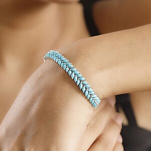 D'Joy AA Sleeping Beauty Türkis Armband ca. 18.5 cm 925 Silber Rhodiniert ca. 15.37 ct