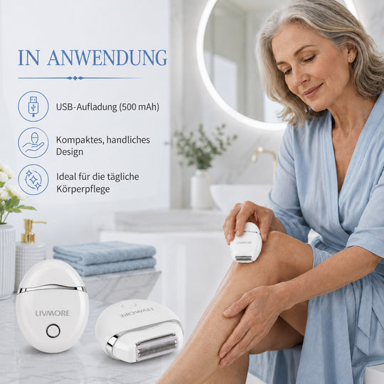 LIVMORE - 3 in 1 Shaver mit 316L Edelstahl Klinge, Aufladbar, 500 mah, Rosa