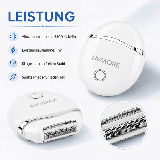 LIVMORE - 3 in 1 Shaver mit 316L Edelstahl Klinge, Aufladbar, 500 mah, Rosa