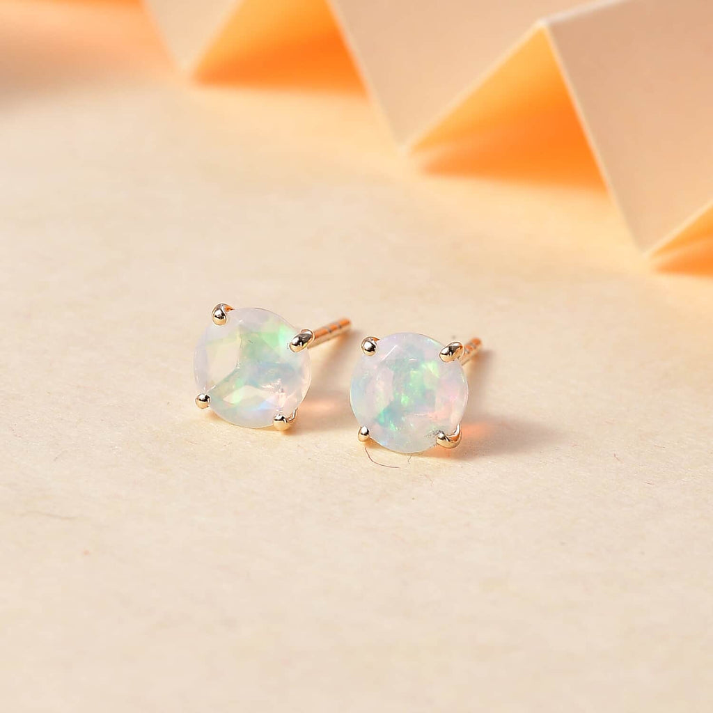 AAA Natürlicher, äthiopischer Welo Opal Ohrringe 417 Gold ca. 2,00 ct.