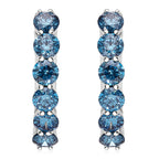 LUXURIANT DIAMOND - Lab Grown Blauer Diamant VS Ohrringe 925 Silber platiniert (10-15 Werktage Lieferzeit) ca. 2.15 ct