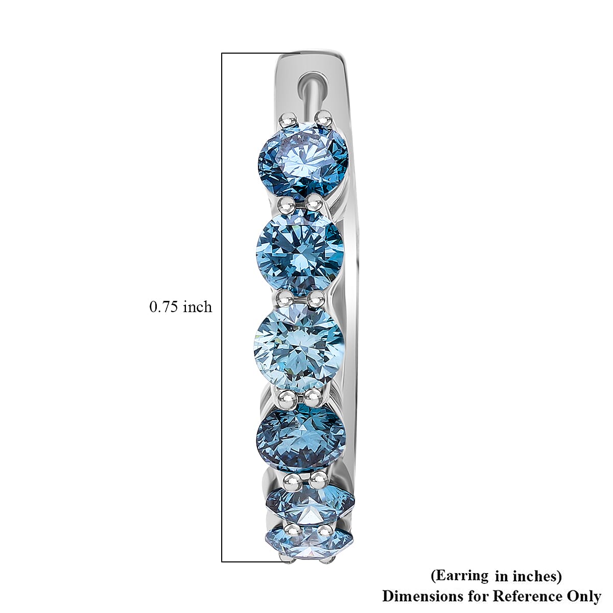 LUXURIANT DIAMOND - Lab Grown Blauer Diamant VS Ohrringe 925 Silber platiniert (10-15 Werktage Lieferzeit) ca. 2.15 ct