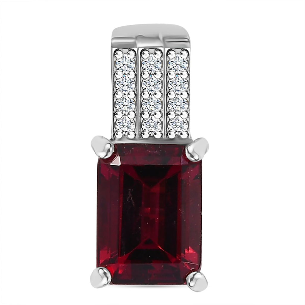 RHAPSODY AAAA Rubellit, Weißer Diamant Anhänger 950 Platin ca. 1.86 ct