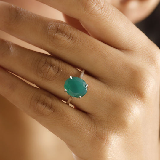 Verde Onyx Ring 925 Silber ca. 4,42 ct