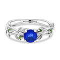 Blauer Spinell, Natürlicher Chromdiopsid Ring 925 Silber rhodiniert (Größe 16.00) ca. 0,90 ct