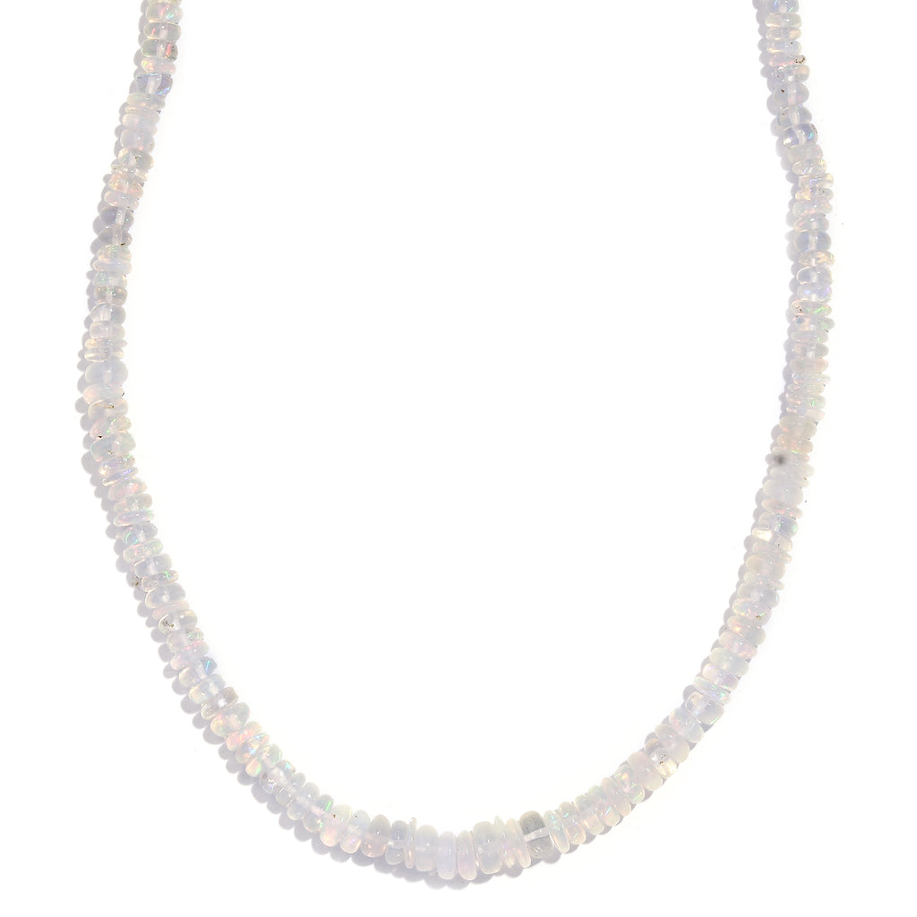 Natürlicher, äthiopischer Welo Opal Halskette ca. 45 cm 925 Silber Gelbgold Vermeil , ca. 34,00 ct.