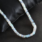 Natürlicher, äthiopischer Welo Opal Halskette ca. 45 cm 925 Silber Gelbgold Vermeil , ca. 34,00 ct.