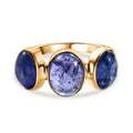 AAA Tansanit Ring 375 Gold (Größe 19.00) ca. 6,19 ct
