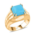 AAA Sleeping Beauty Türkis Ring 417 Gold (Größe 20.00) ca. 4.10 ct